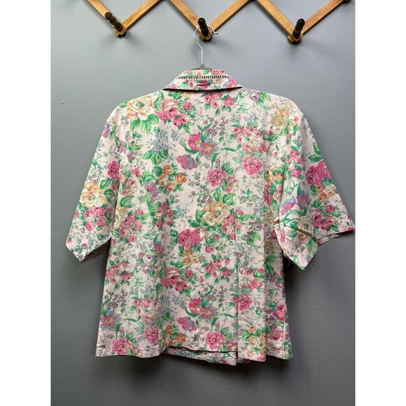 Vintage Victorias Secret Top‎ Womens Medium short sleeve button front Gold Label - Picture 2 of 6